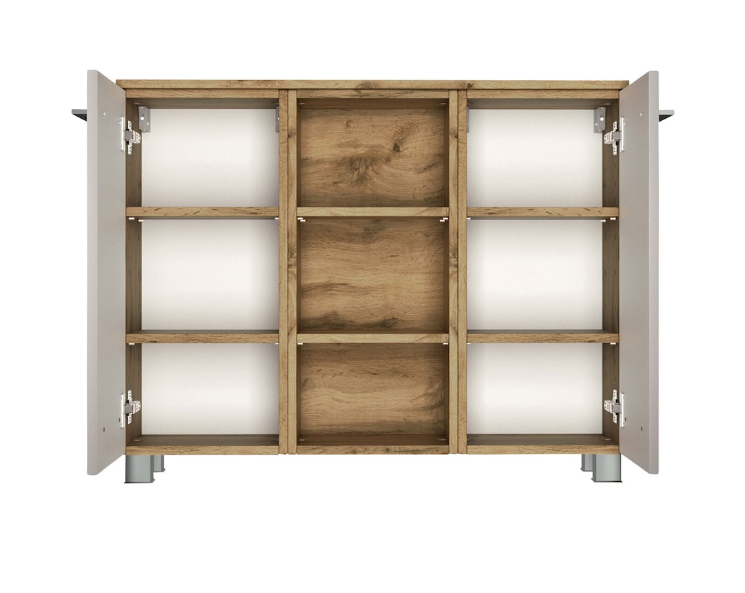 Sideboard LIVORNO 90 x 66 cm Wotan Eiche/ Weiß matt