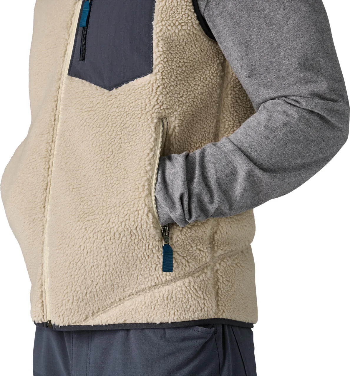 Patagonia Men's Classic Retro-X Vest Natural W/smolder Blue
