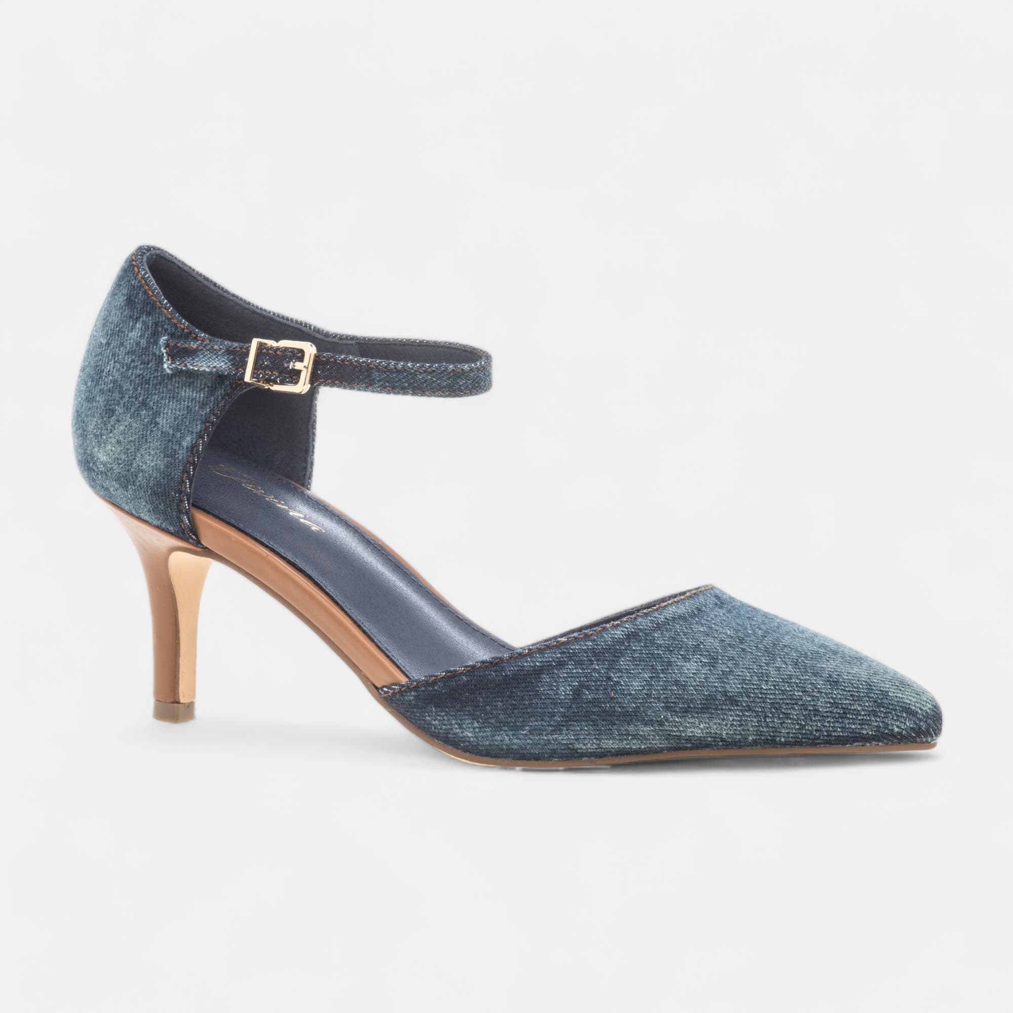 Escarpins quartiers ouverts à talon Femme jeans