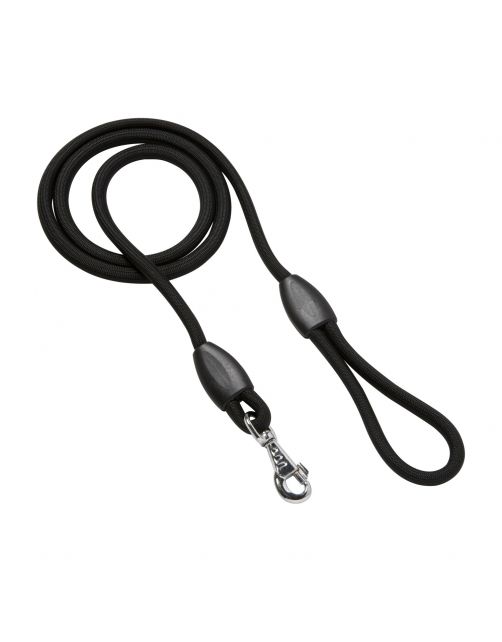 Adori Looplijn Nylon Rond Zwart - Hondenriem