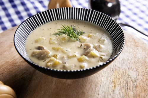 Kartoffel-Pilz-Cremesuppe mit Ei von Petr Bureš