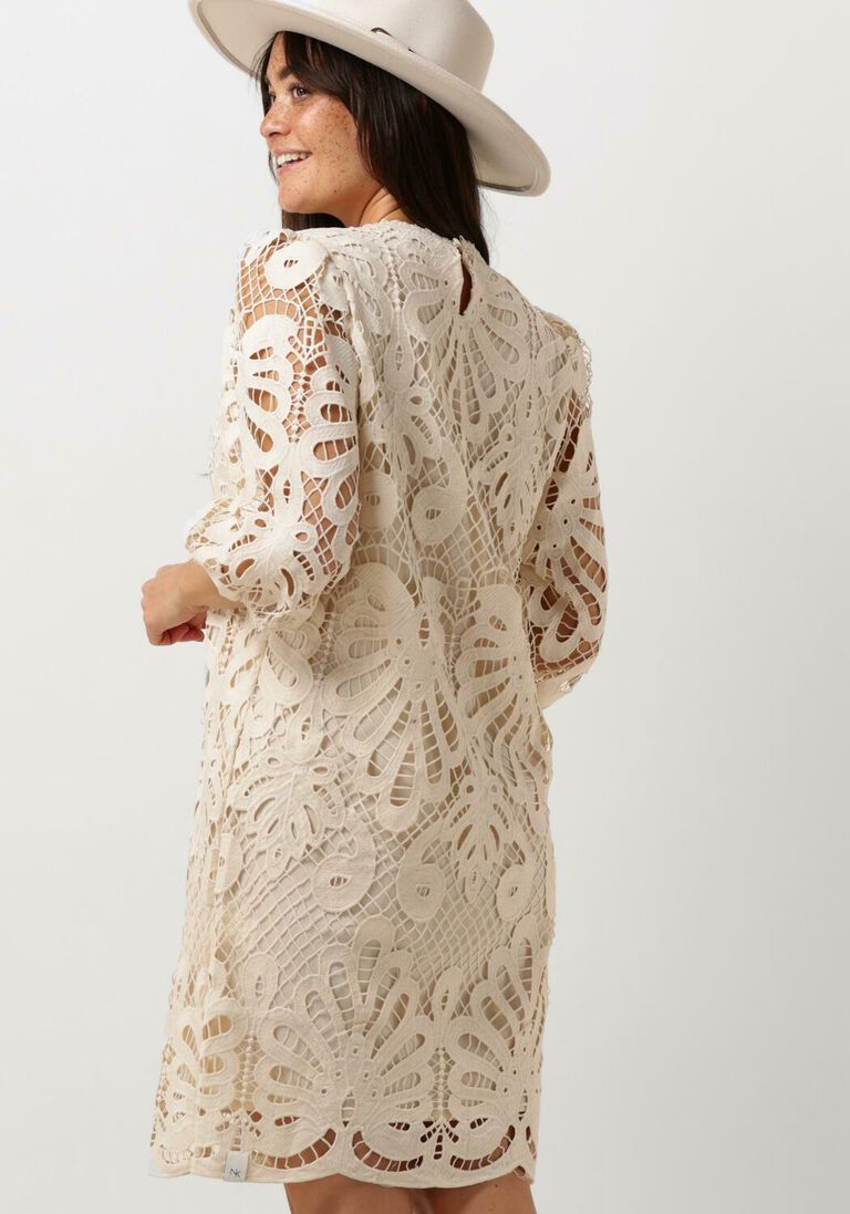 NUKUS gebroken wit nukus midi jurk bente dress broderie