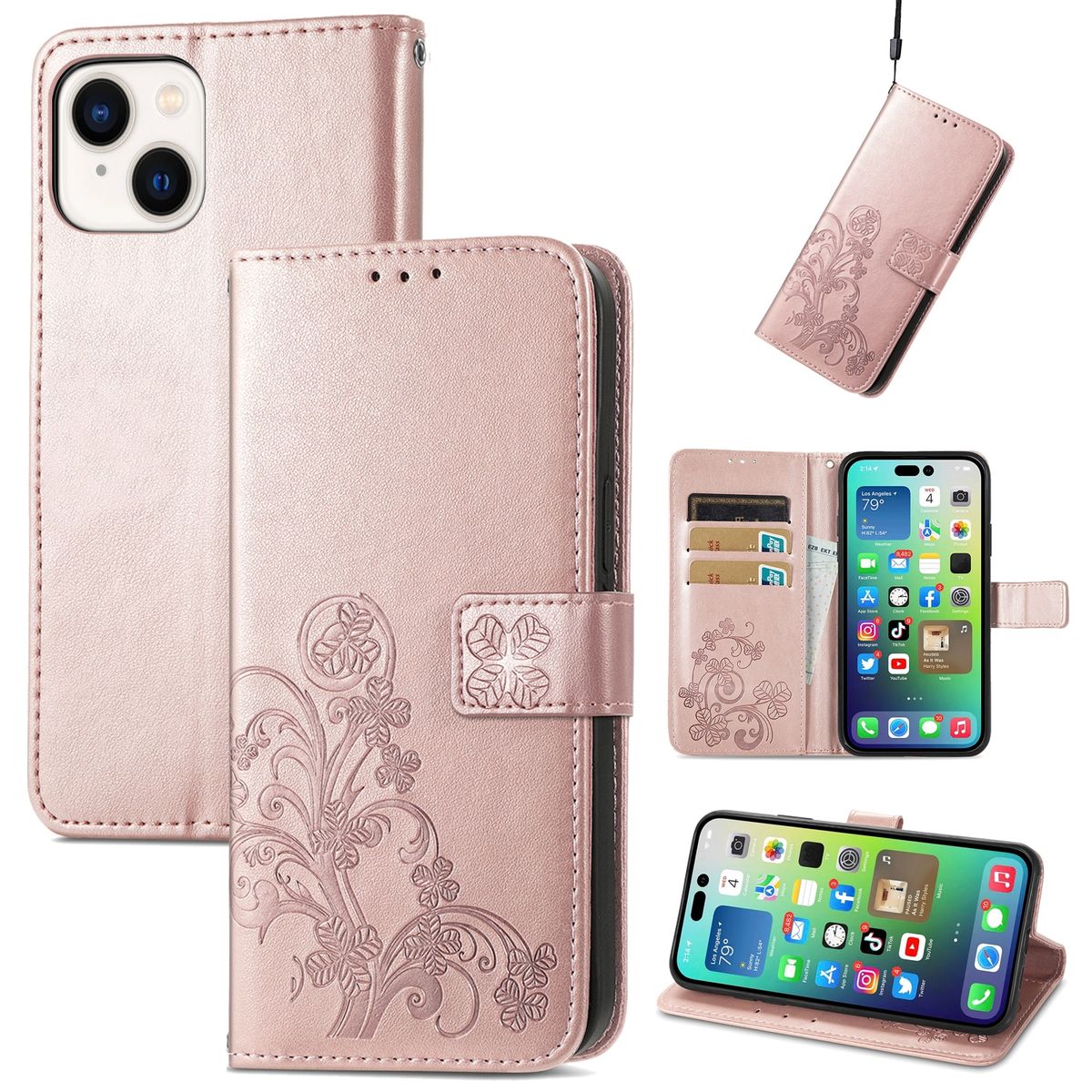 Hülle Handy Schutz für Apple iPhone 15 Case Cover Klapp Tasche Wallet Etuis Neu