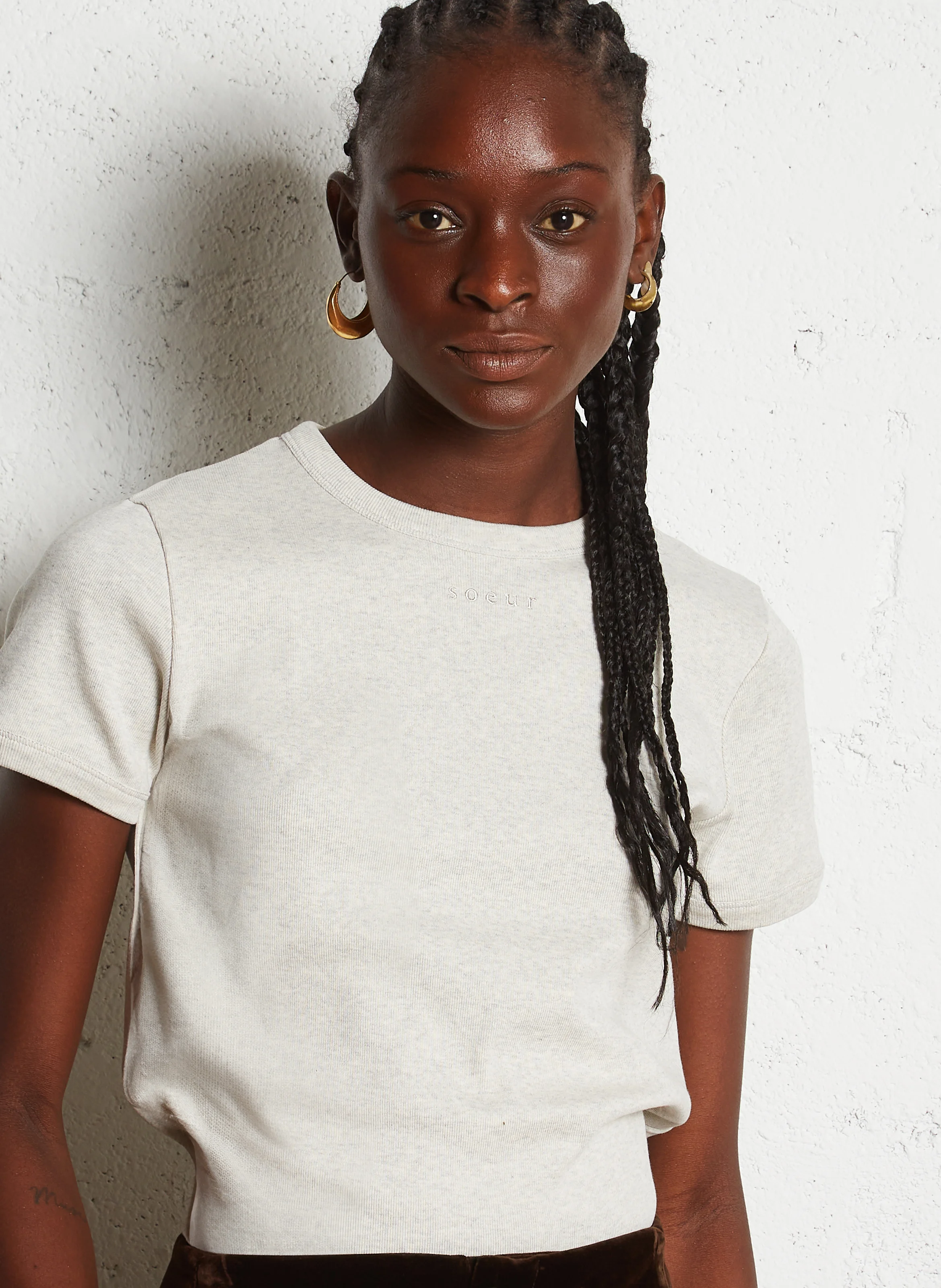 ARISTIDE - Tee-shirt droit col rond en coton bio | Gris
