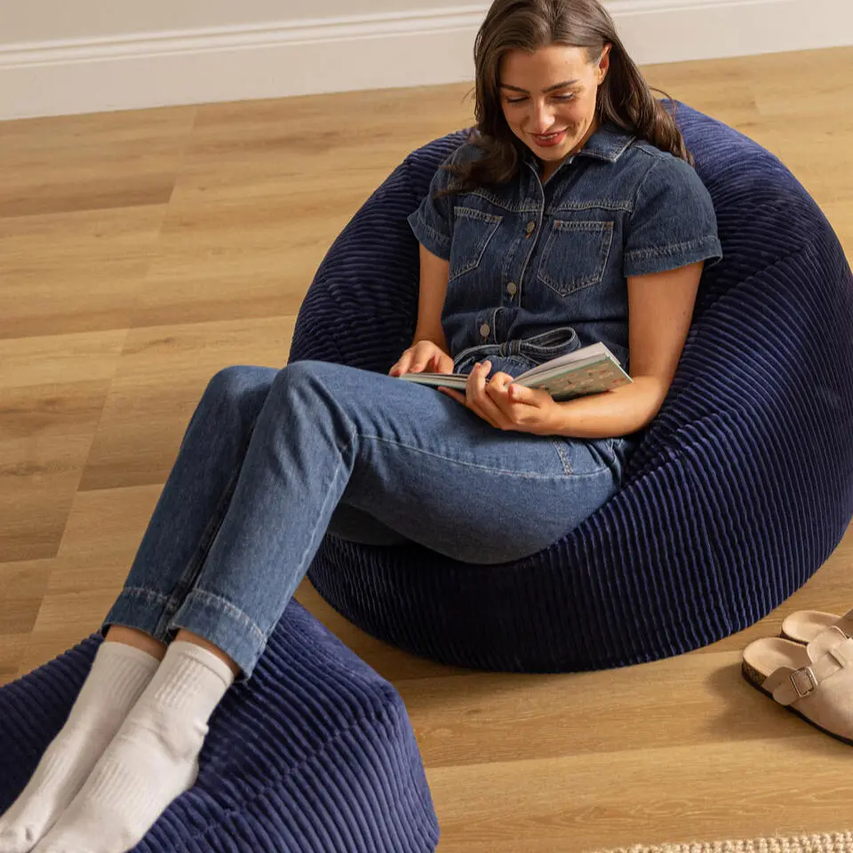 icon Zitzak en Poef Kingston - Corduroy Zitzak - Donkerblauw