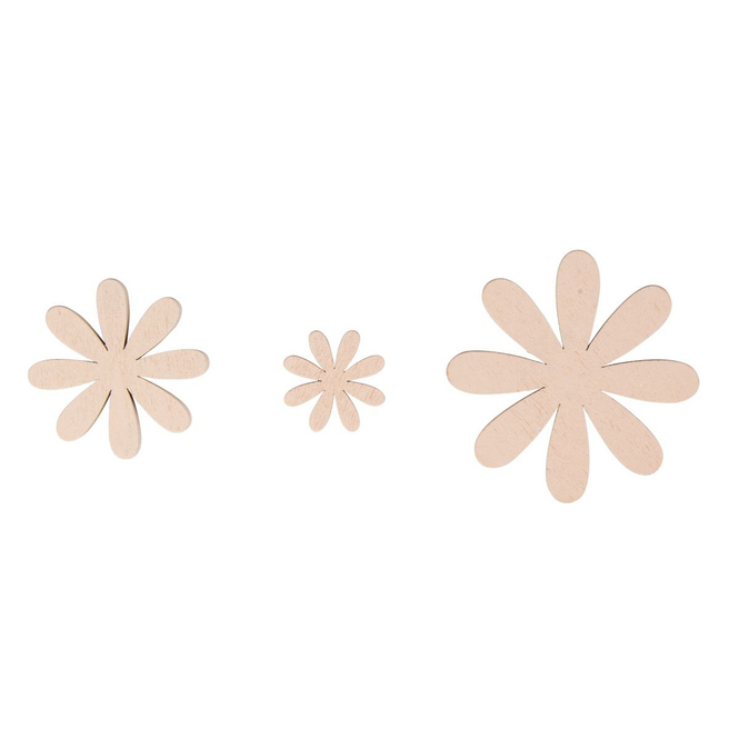 Streudeko - Blumen - aus Holz - ca. 3/5/7 cm - 20 Stück