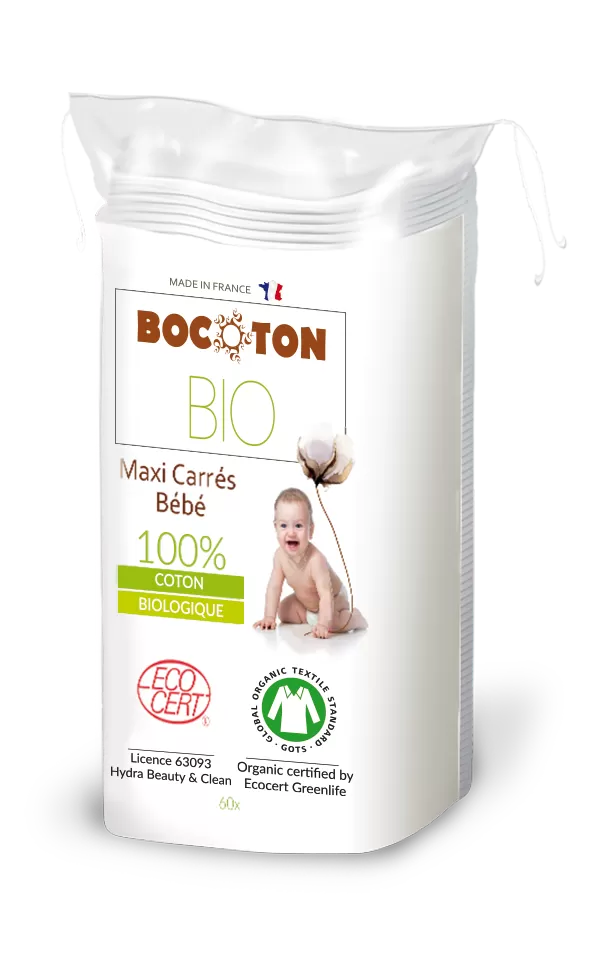 Bocoton Bio bomuld baby pads, økologisk - 60 stk
