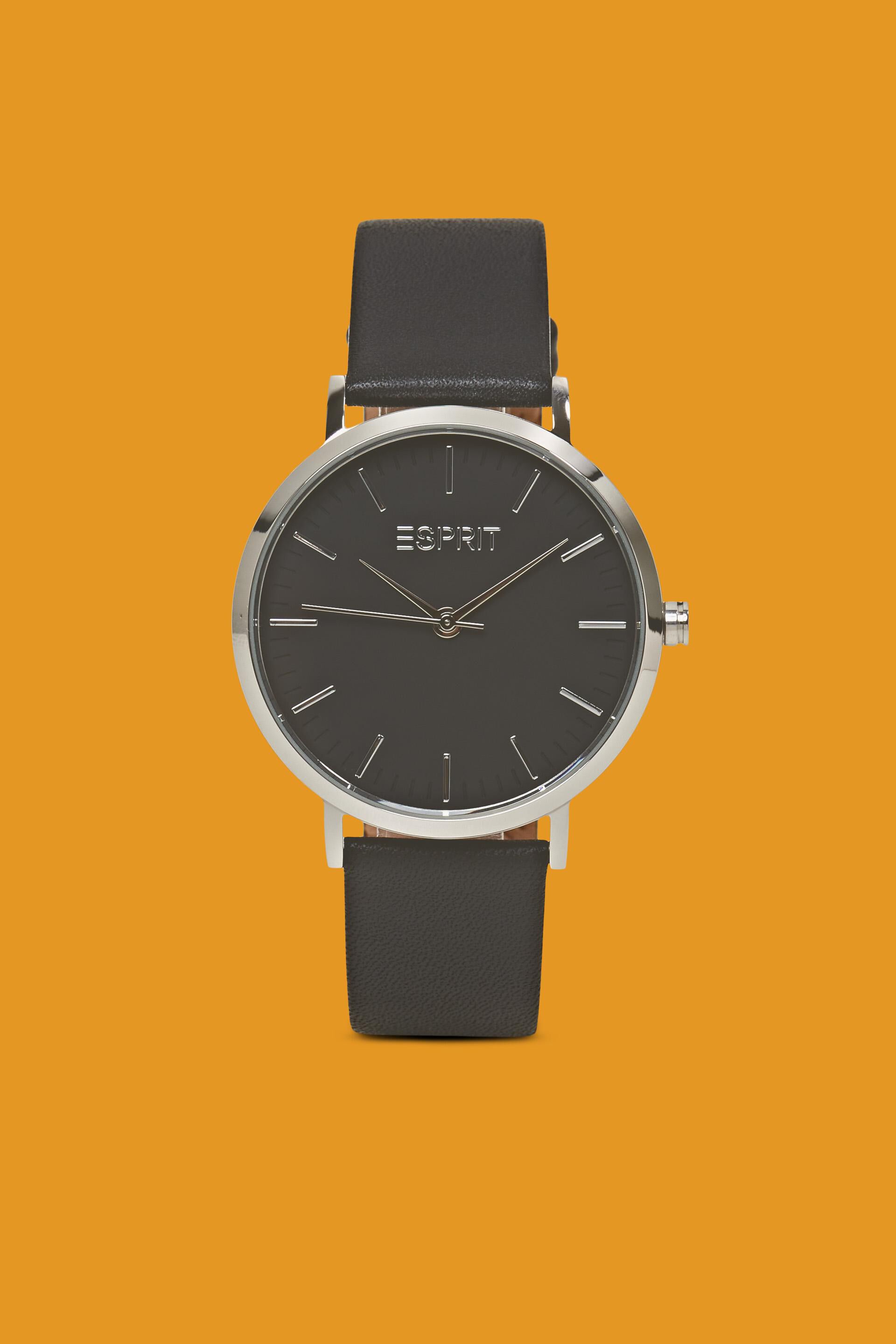 Montre acier inox, bracelet cuir