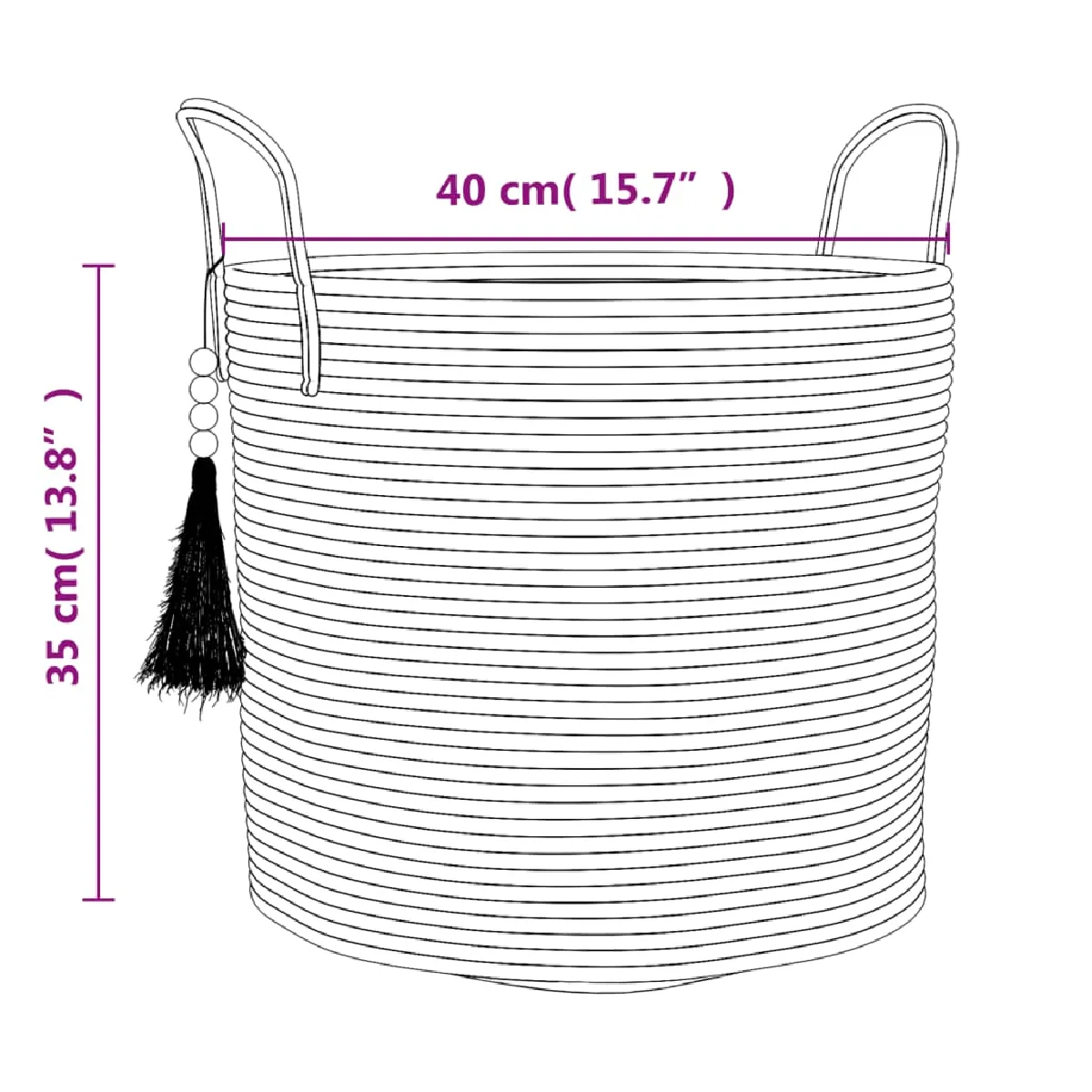 vidaXL Panier Marron et Blanc