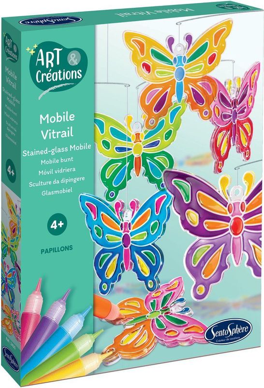SentoSphère - Bastelset Mobile Schmetterlinge - Knutselpakket - Creatief - 100% Gerecycled Karton