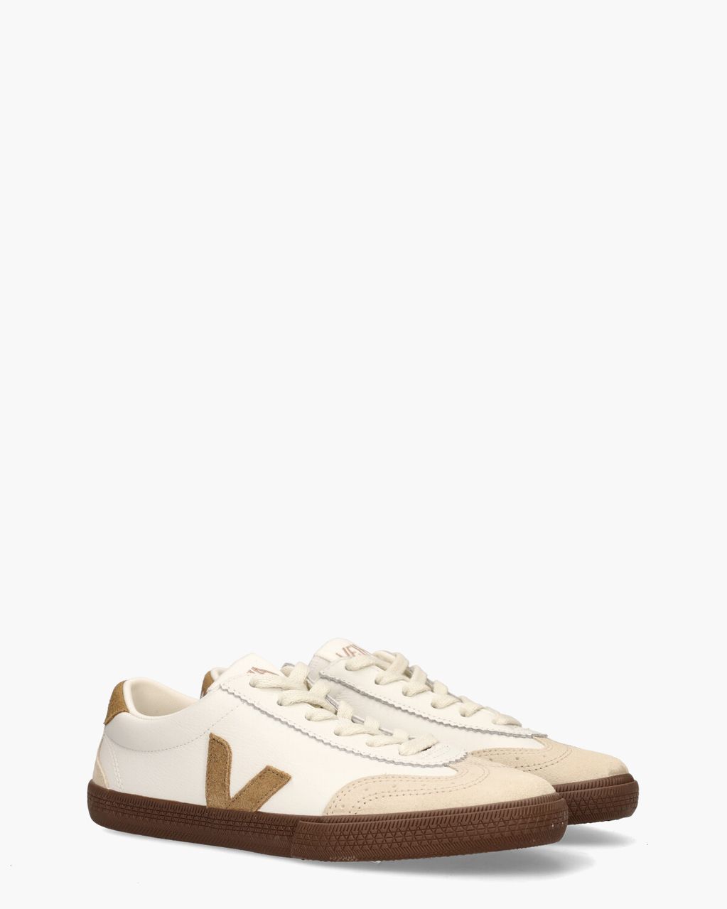 Veja Volley Leather Wit/Bruin Damessneakers