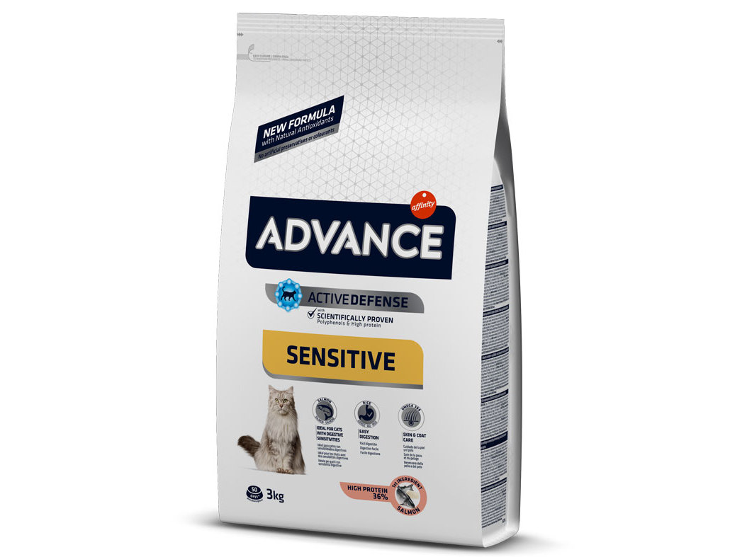 RAÇÃO PARA GATO ADULTO ADVANCE COM SALMÃO E ARROZ 3KG