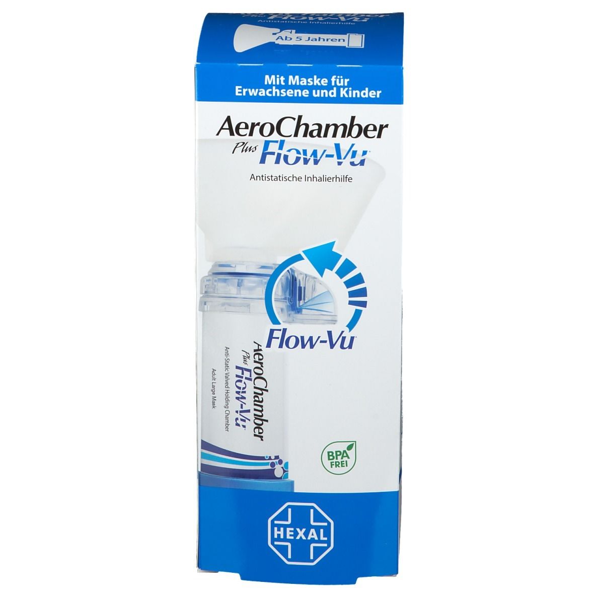 AeroChamber mit Maske für Erwachsene und Kinder (ab 5 J.)