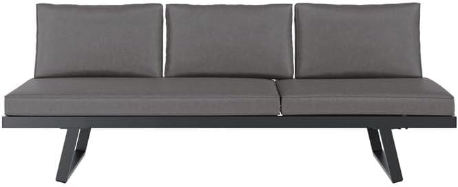 OUTLIV. Gartenloungesofa Lucca, Aluminium,Olefin, wetterfest, mit Verstellbarer Sitzfläche, 200x71x76 cm, Anthrazit