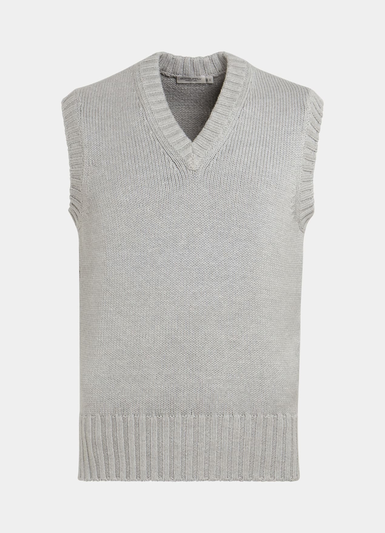 Pull sans manches gris clair