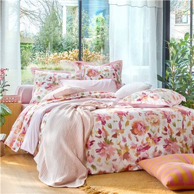 Linge de lit motif pivoines