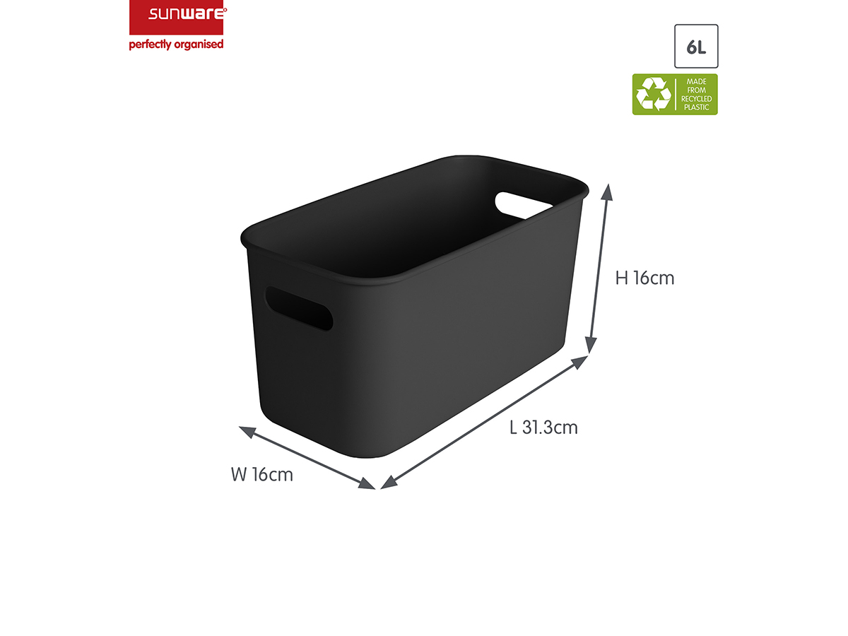 Sunware sigma home set van 3 cube boxen met deksel - black