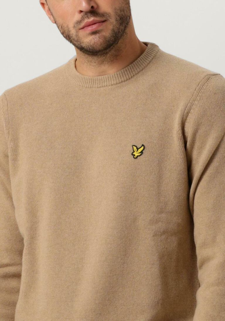 LYLE & SCOTT beige lyle & scott trui crew neck lambswool blend jumper