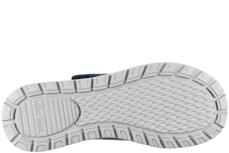NEW FEET FODFORMET HJEMMESKO I BLÅ ULDFILT