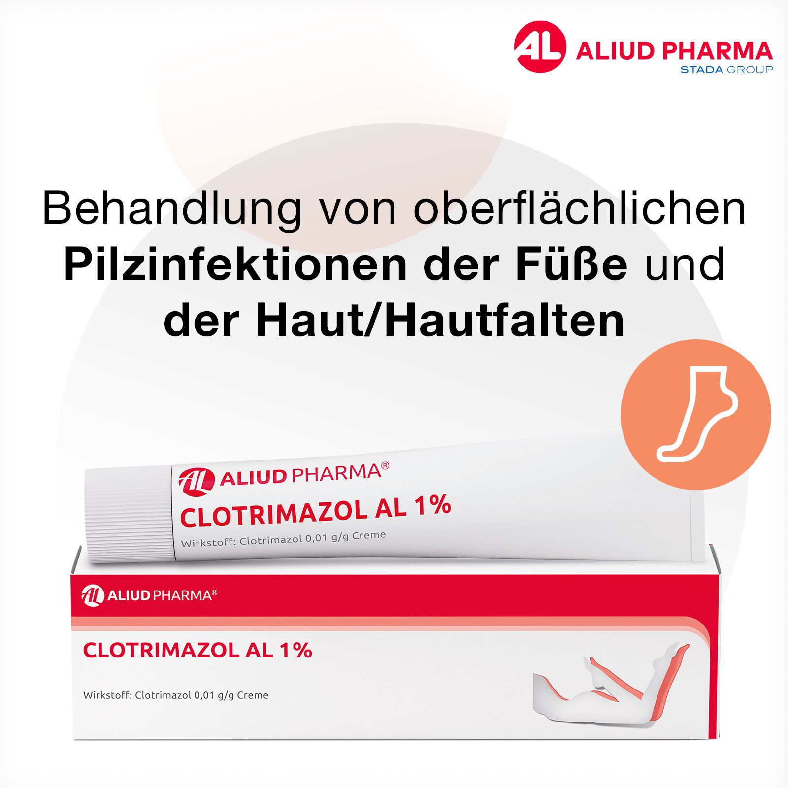 Clotrimazol AL 1% bei Fußpilz