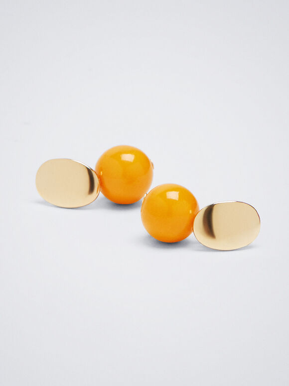 Brincos com Pedra - Laranja