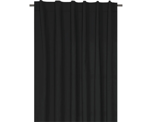 Gordijn met universele tape, canvas, zwart, 140x280 cm