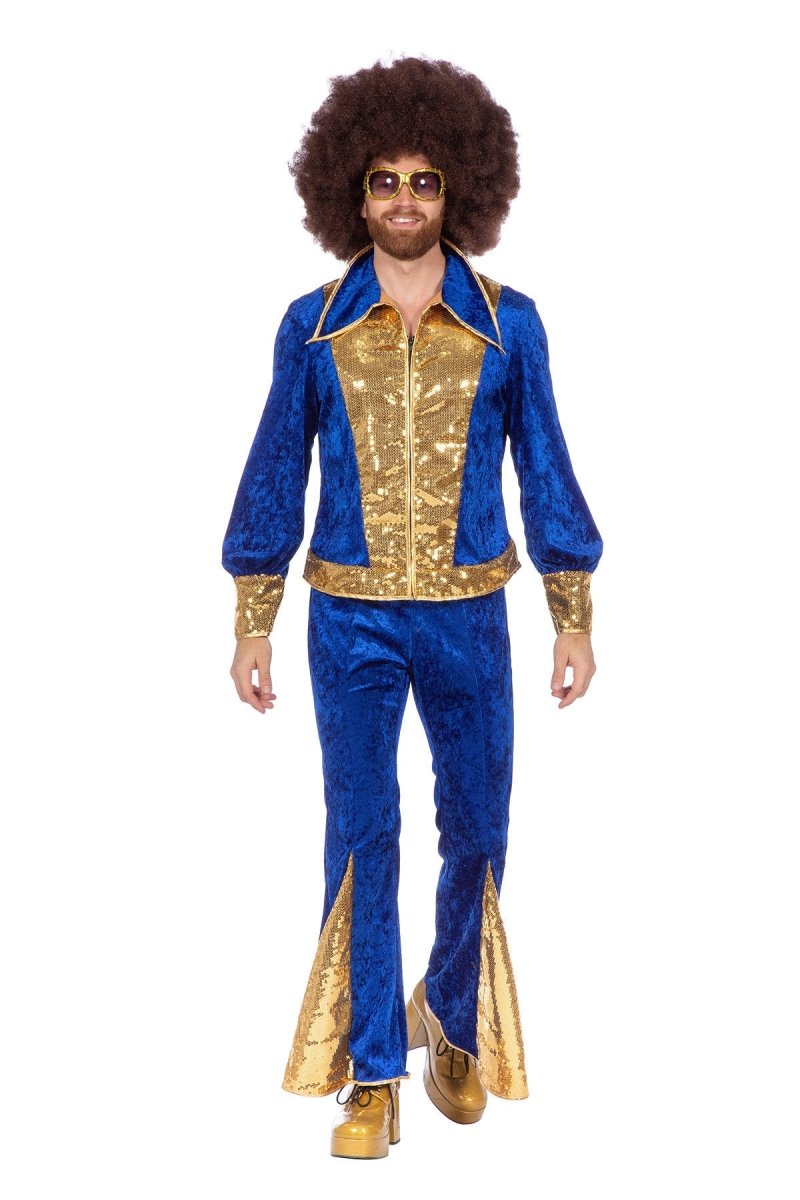 Disco Pak Blauw Goud Heren Glitter 2 delig