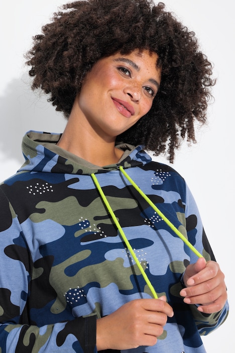 Hoodie, Camouflage, Glitzersteinchen