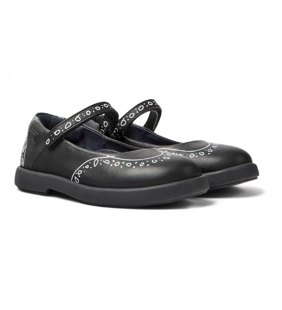 Sapatilhas de Ballet Camper Duet Twins em Couro Preto