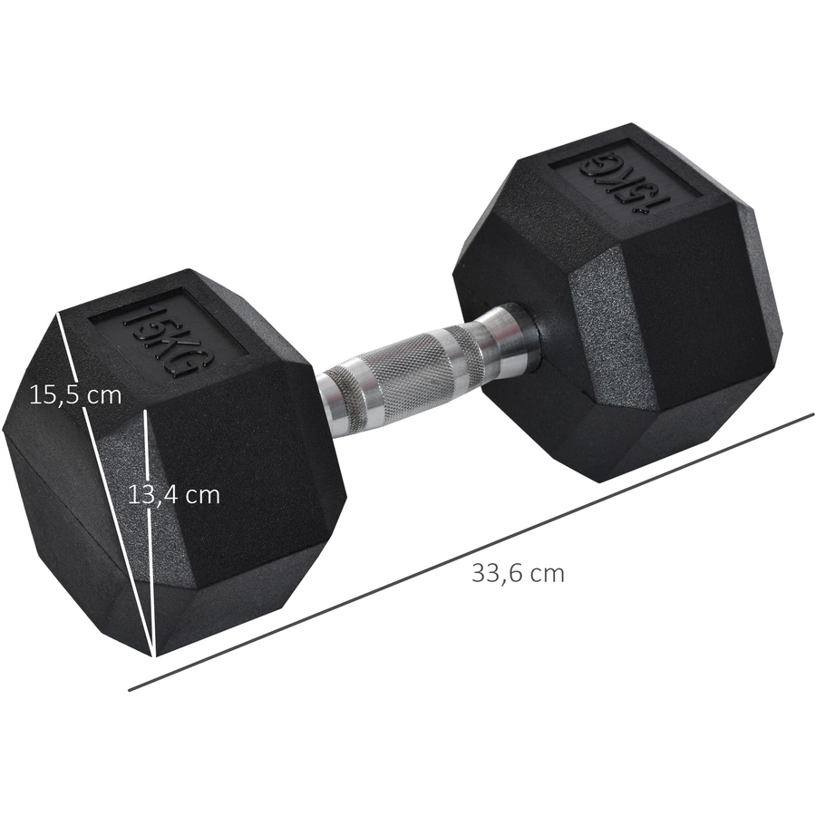 HOMCOM Kurzhantel mit 15 kg schwarz, silber