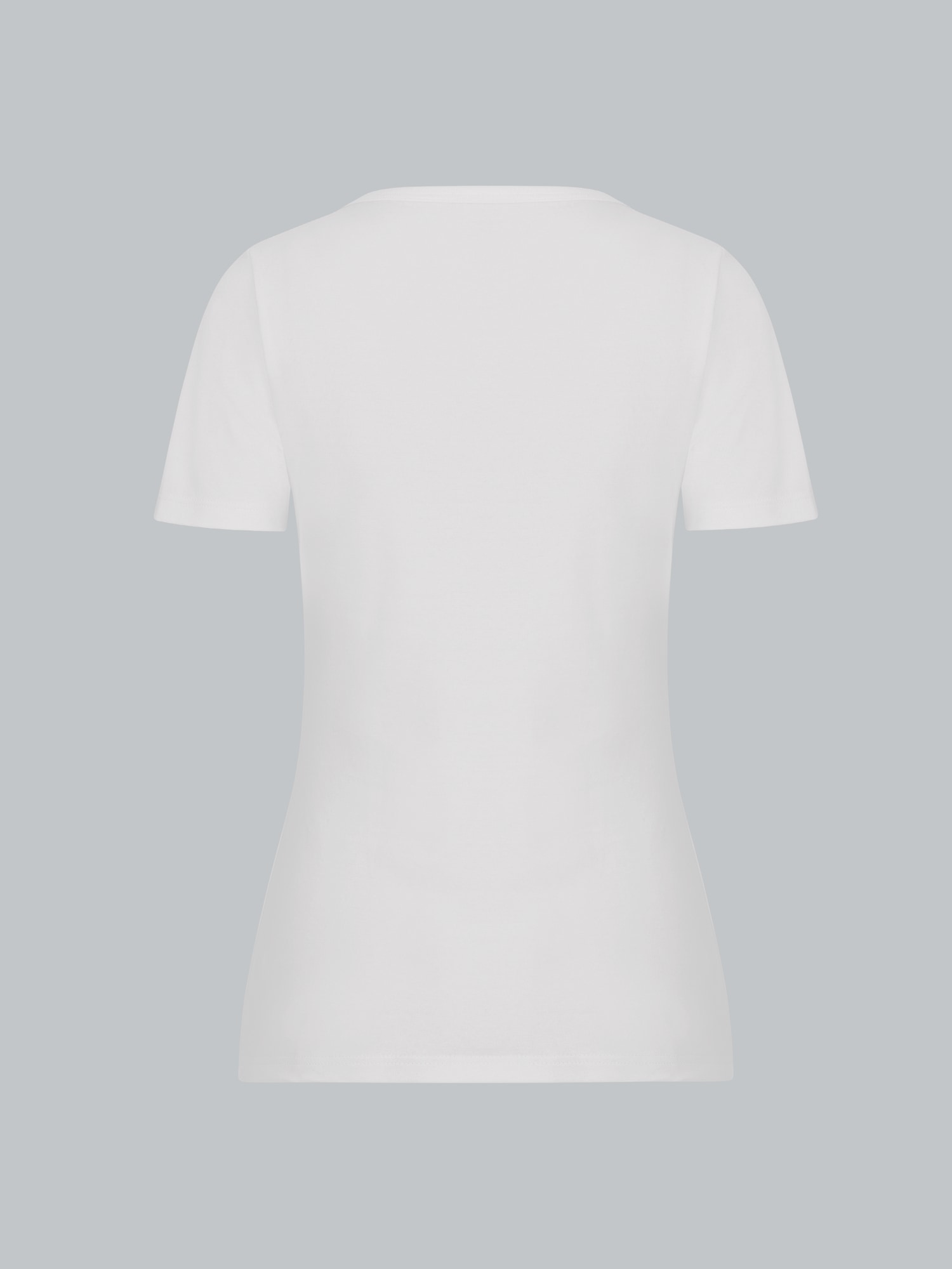 V-Shirt aus Baumwolle/Elastan Weiss