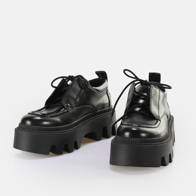 Flora Laceup LO Chaussures basses vegan, noir