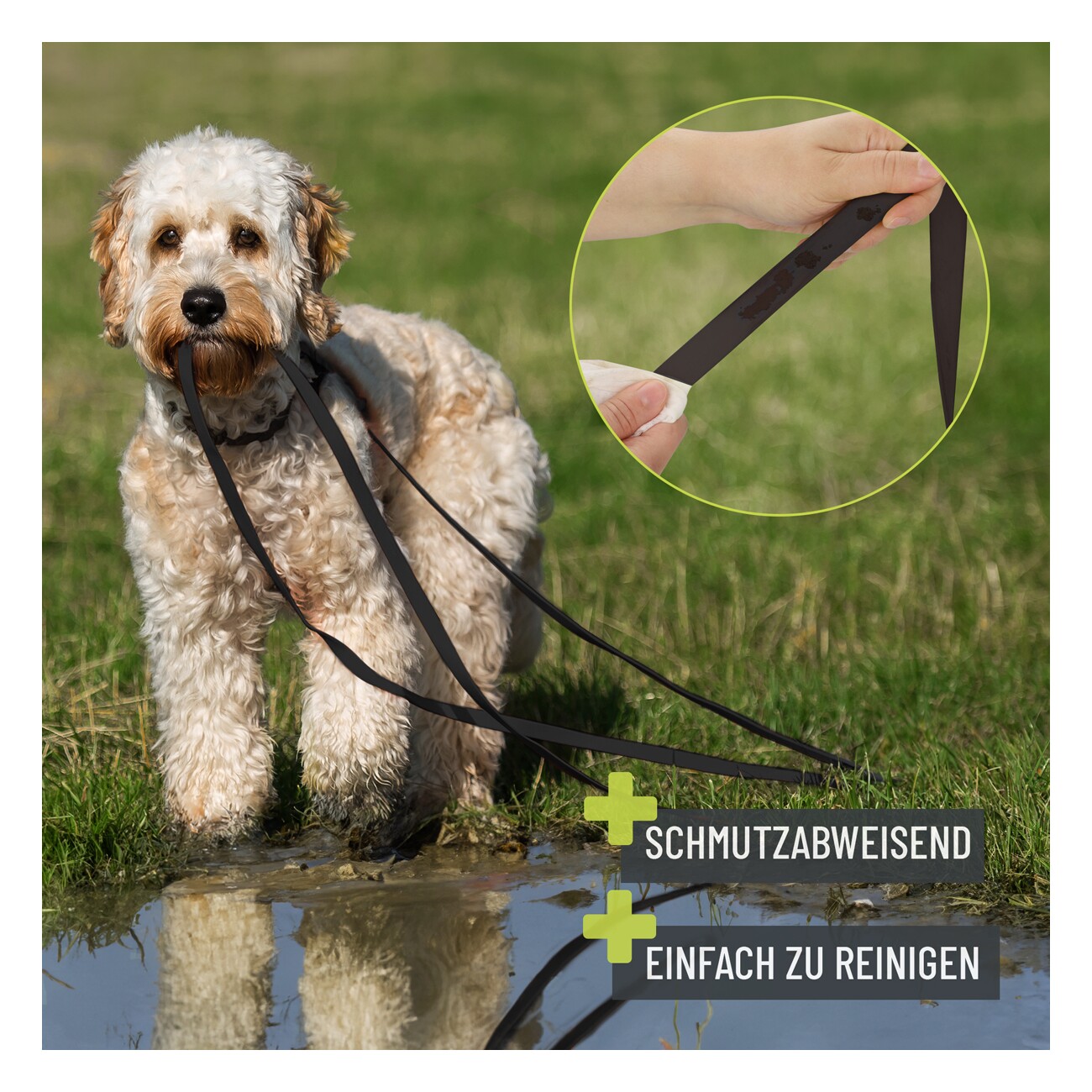 REAVET Schleppleine Schwarz, 15 Meter
