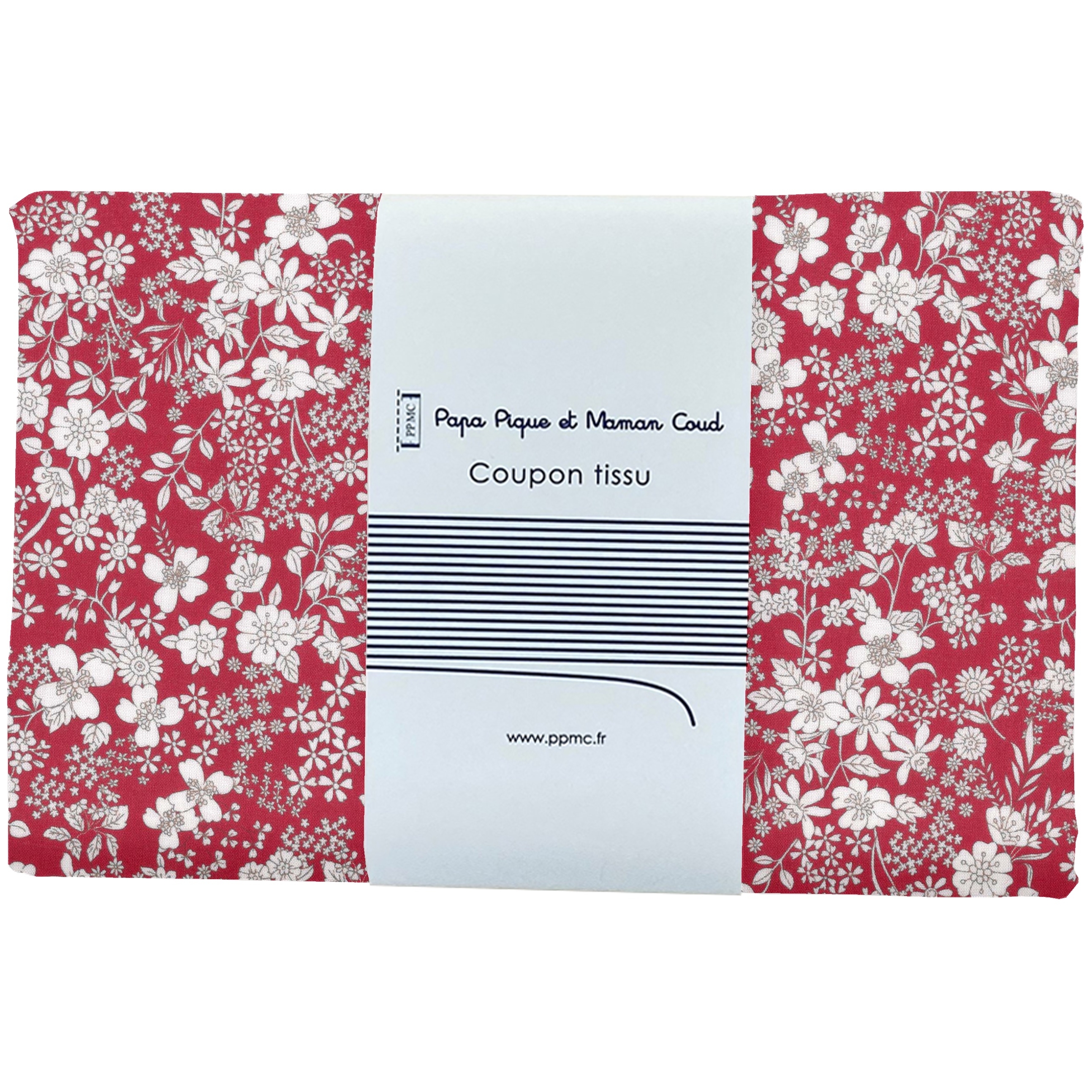 Coupon Tissu 1 M Ex2341 Feuillage Fleuri Fond Bordeaux