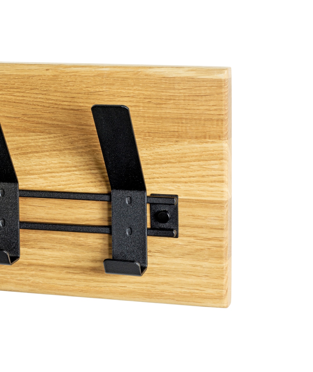 Wandgarderobe 60 x 20 cm Eiche Massivholz/schwarz