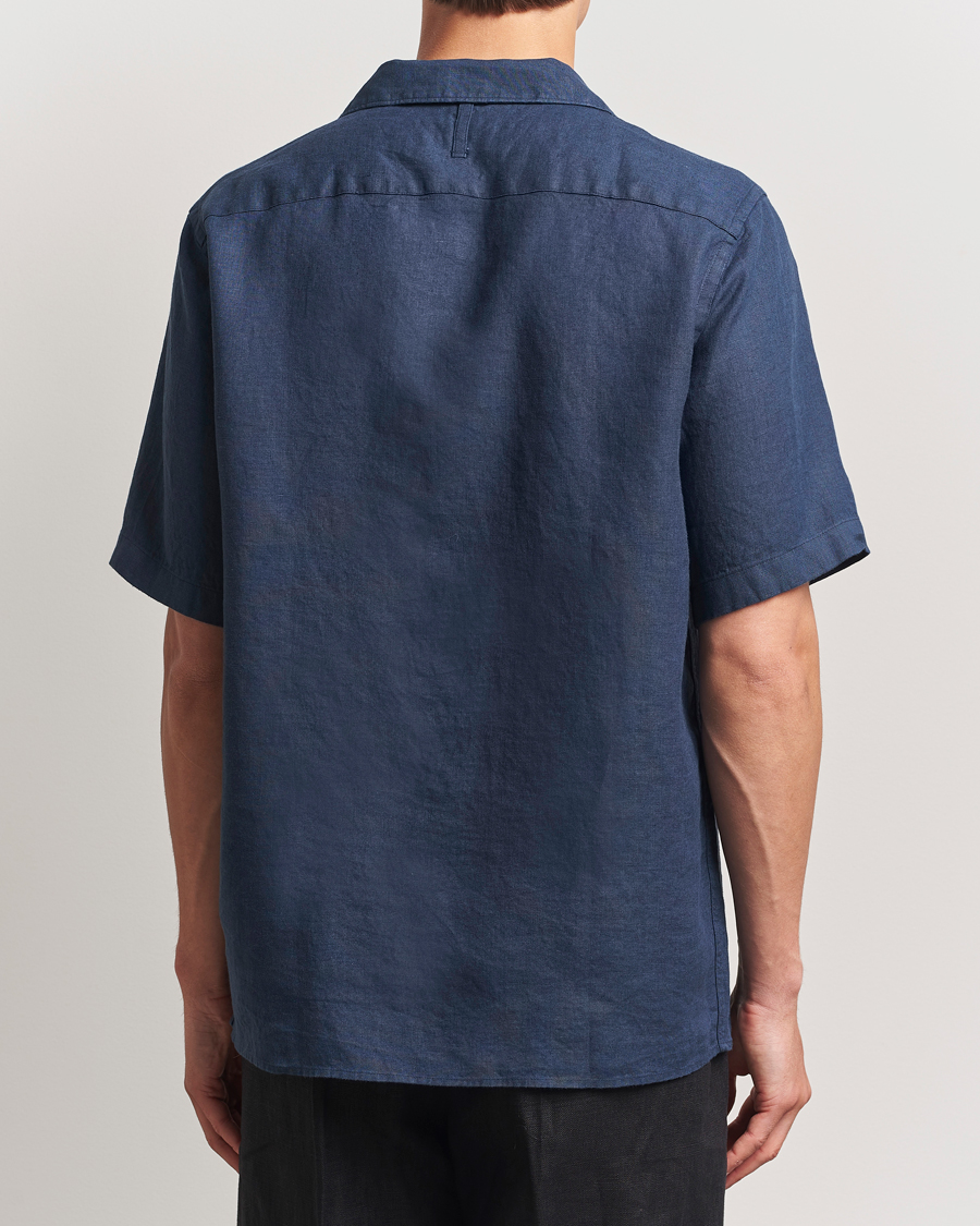 NN07 Julio Linen Resort Shirt Navy Blue
