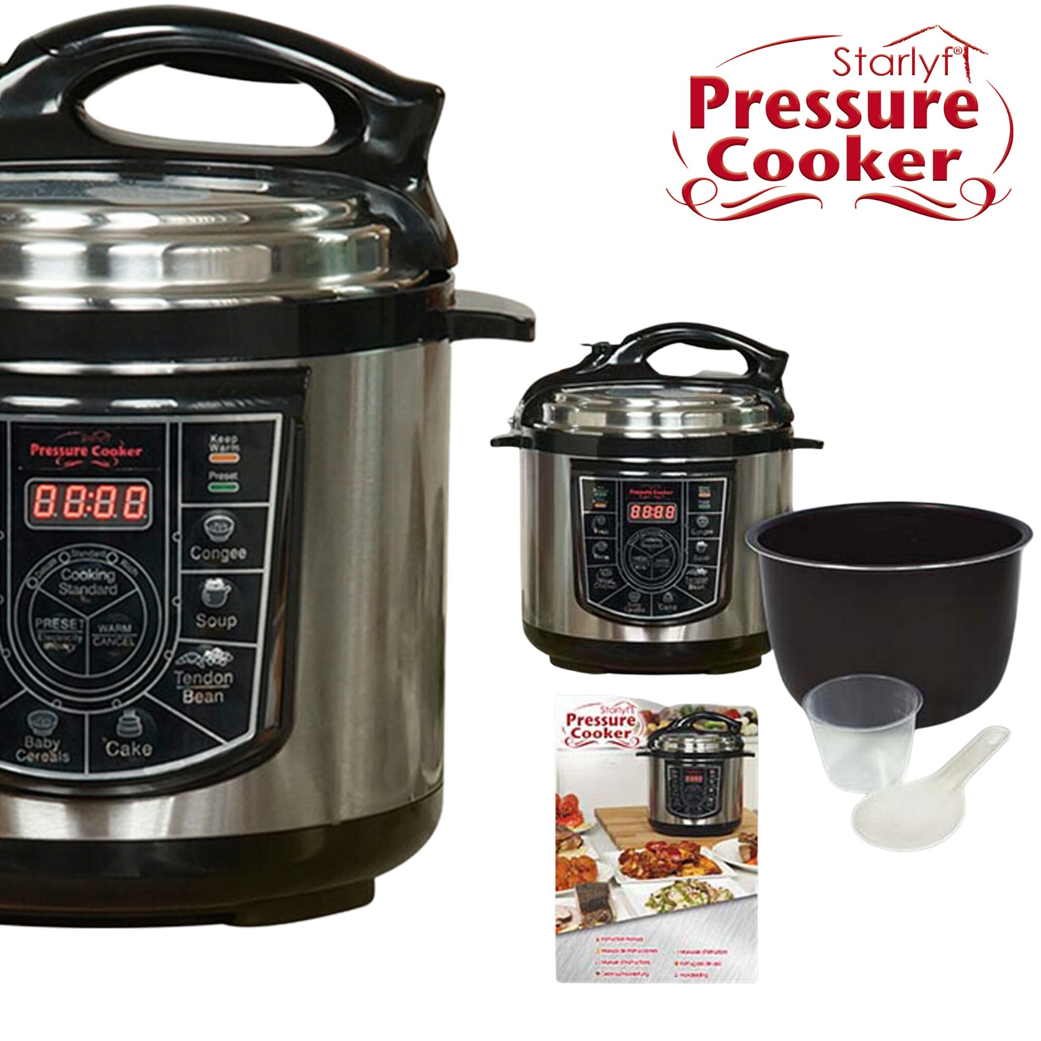 Starlyf® Multikocher - Schnellkochtopf - Reiskocher edelstahl Pressure Cooker