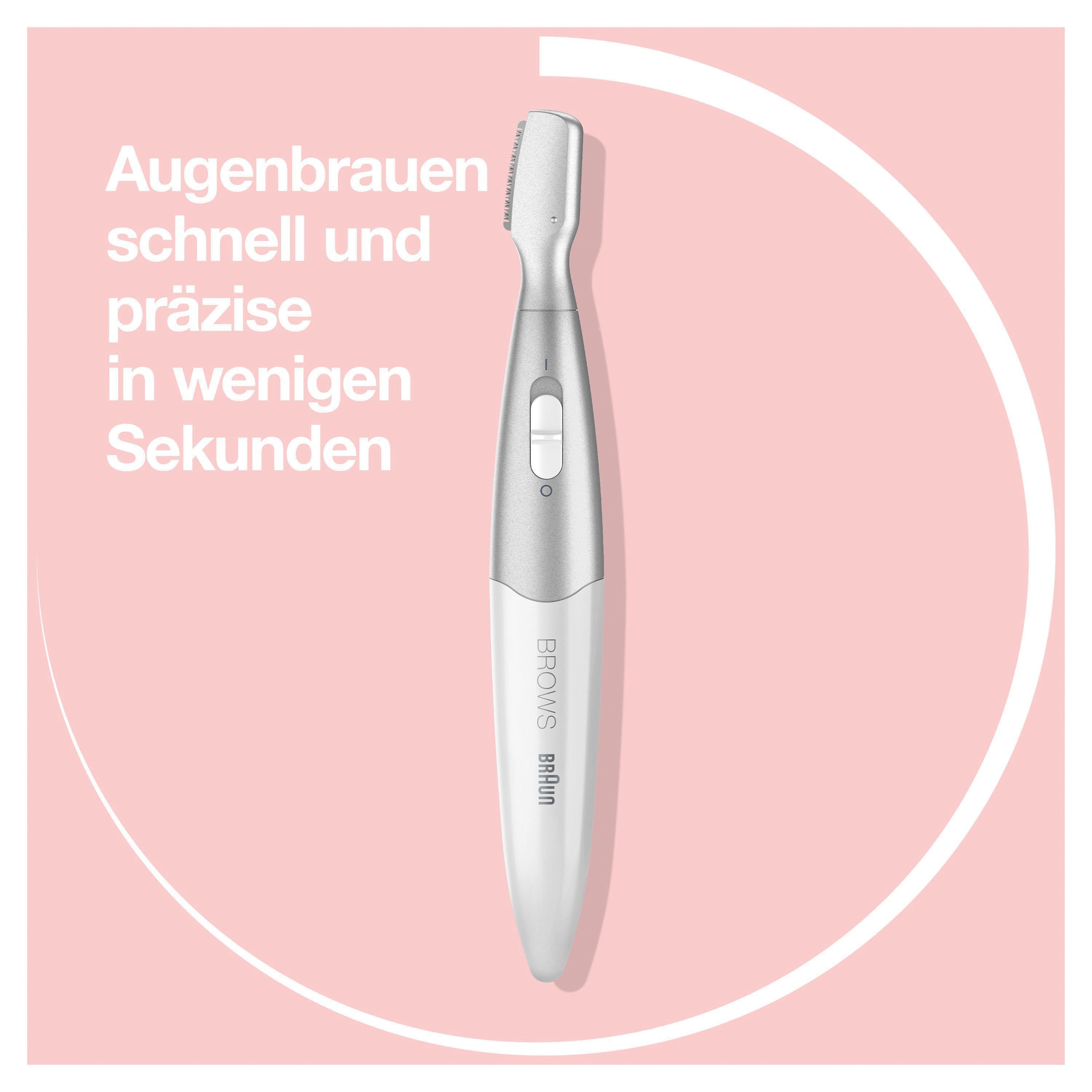 Braun Augenbrauentrimmer »FG1106 Augenbrauen-Mini-Präzisionstrimmer« 4 Aufsätze passt in jede Handtasche