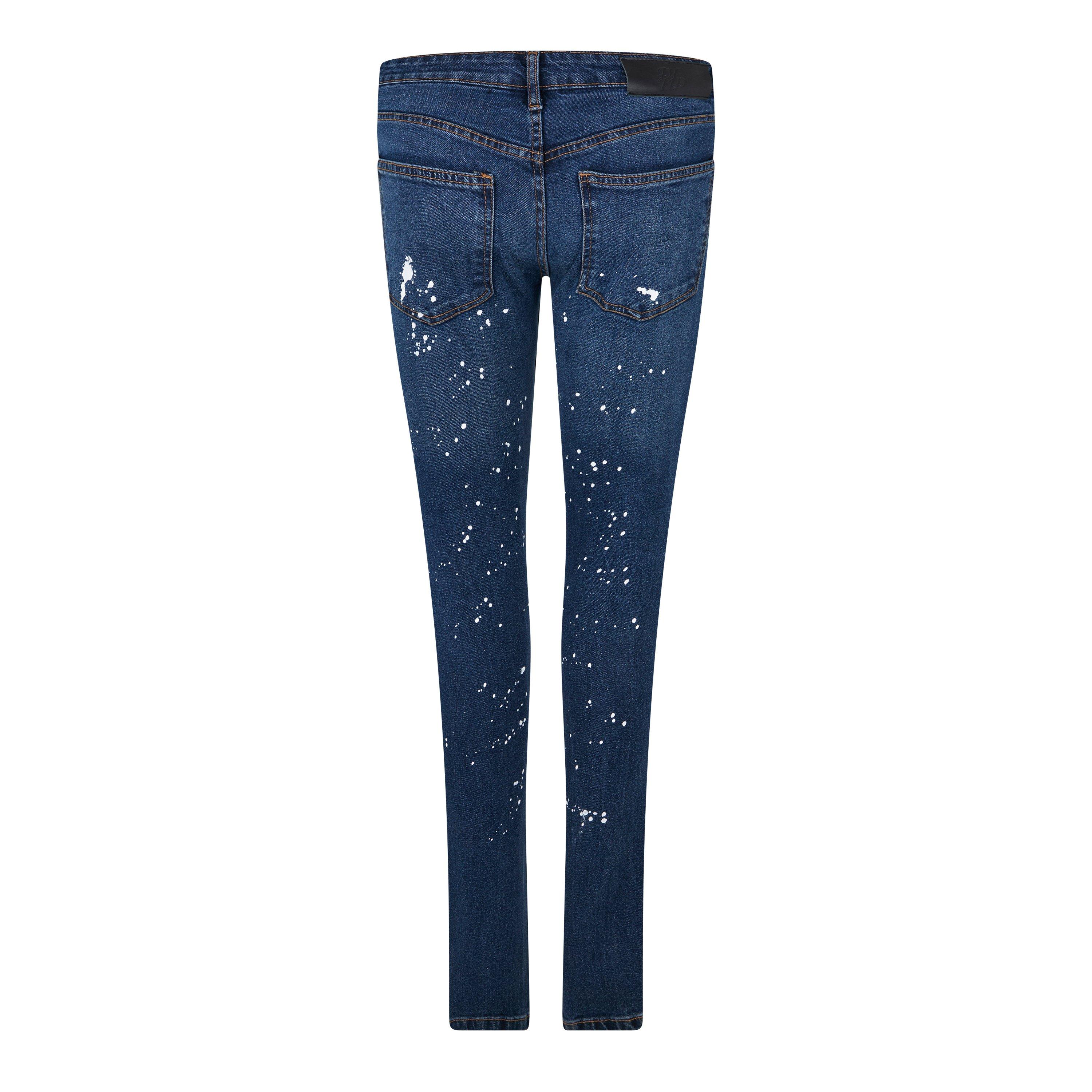 DFND London Splat Ripped Denim Jeans Mens