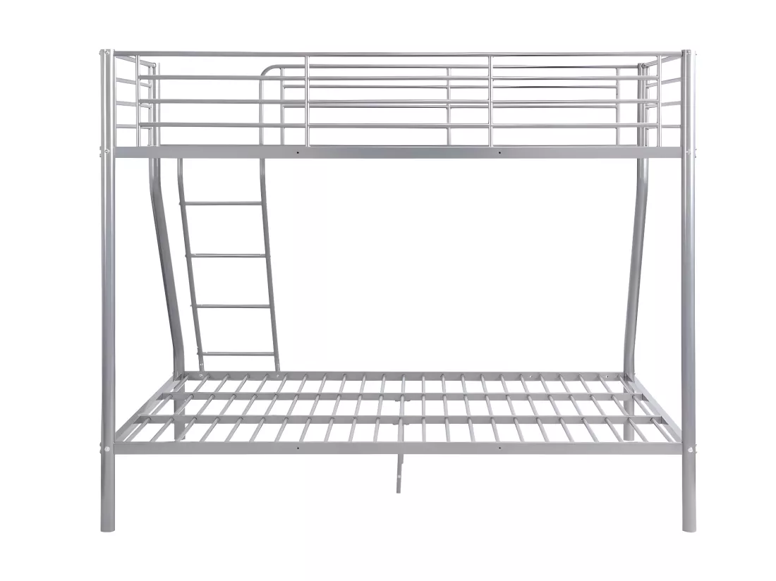 Lits superposés ELEVATIO IV - 90 et 140 x 190 cm - Acier - Argent + matelas