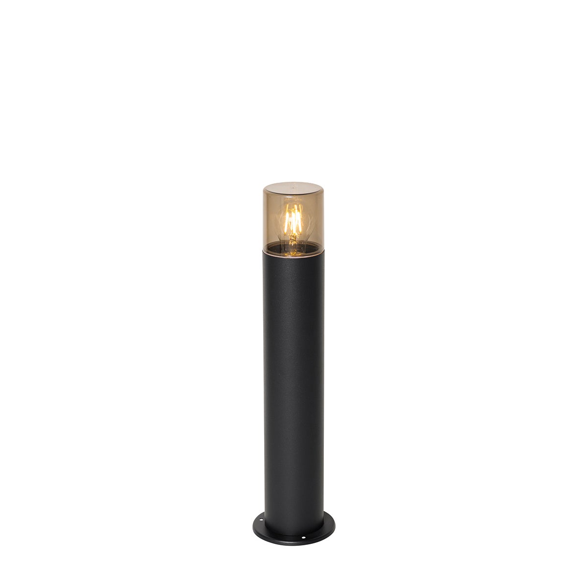 Staande buitenlamp, zwart met rookkap, 50 cm - Odense