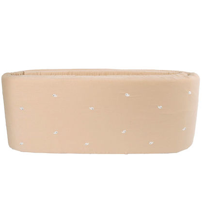 Filibabba Sengerand - 340x30 cm - Warm Grey/Broderet Hvalen Chri