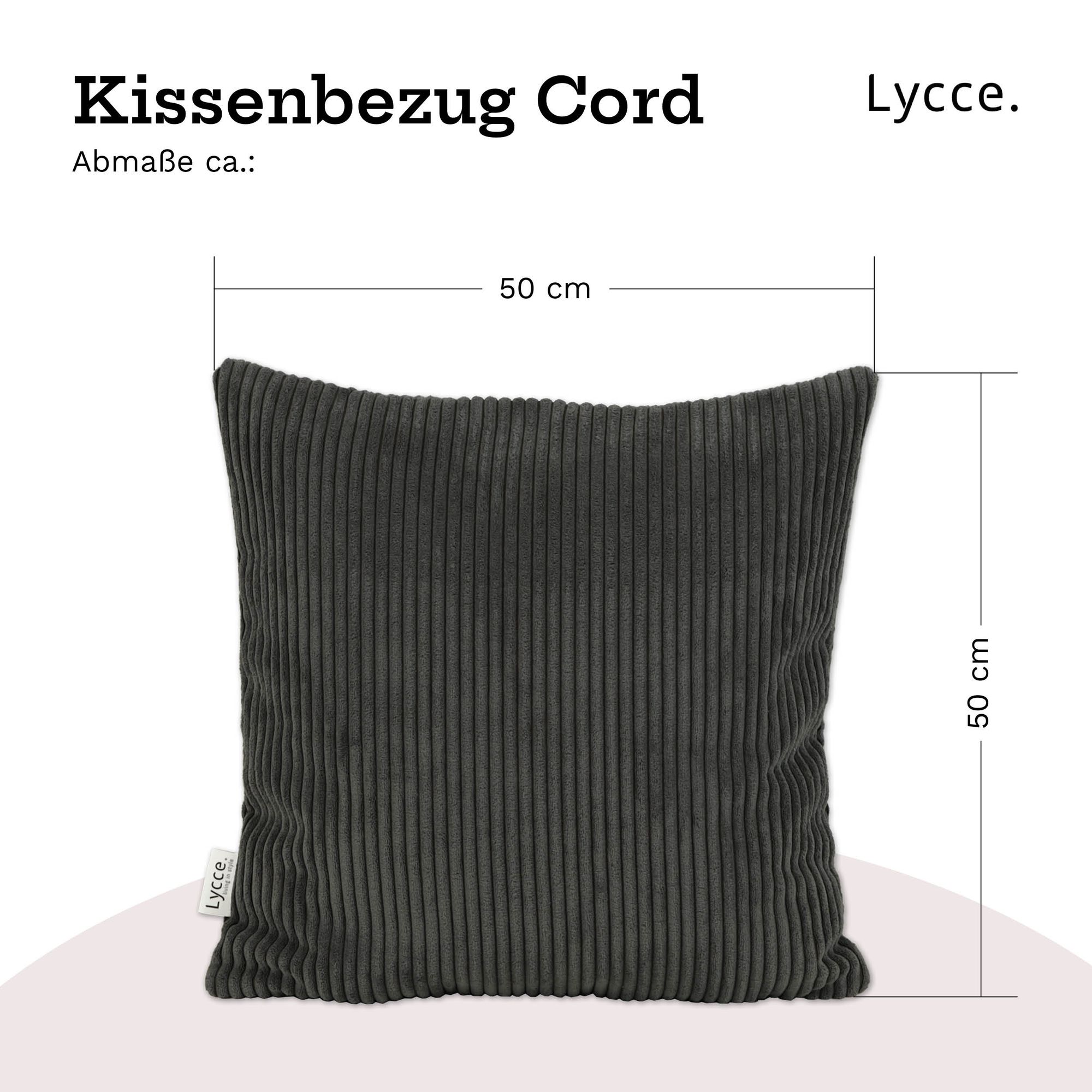 Lycce 2er Set Kissenbezug aus trendigem Cordstoff (50 x 50 cm)