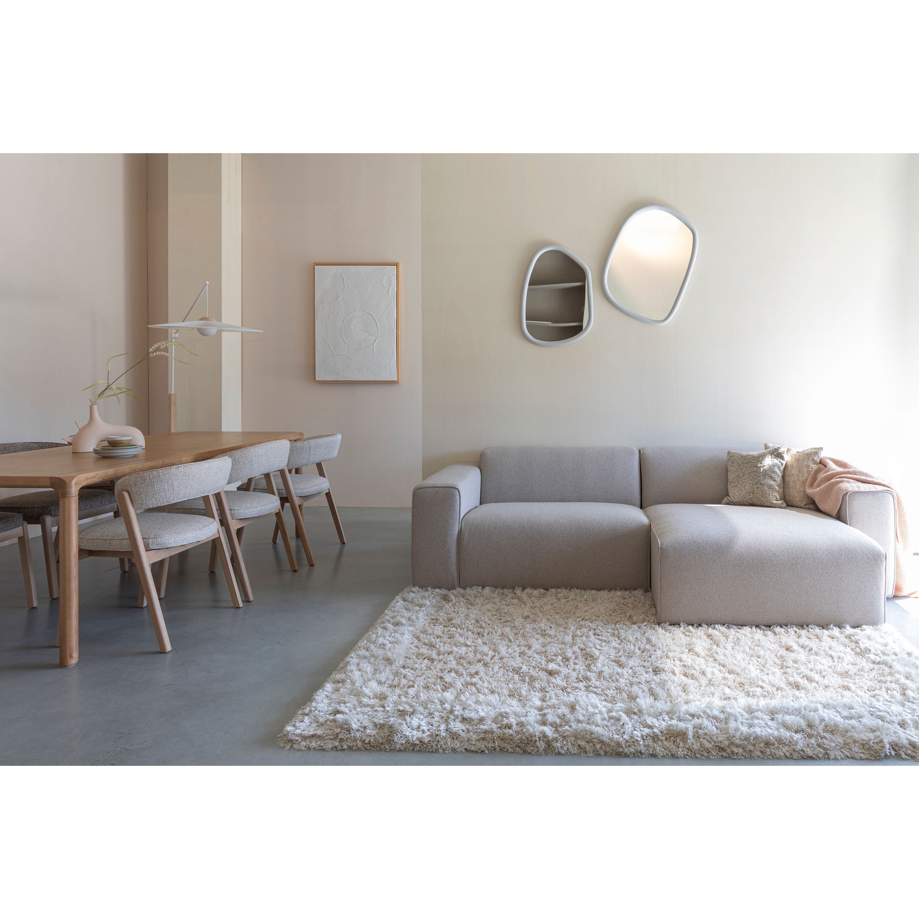 Zuiver Sofa Milka 3-zitsbank Chaise longue Rechts Cappuccino - Beige