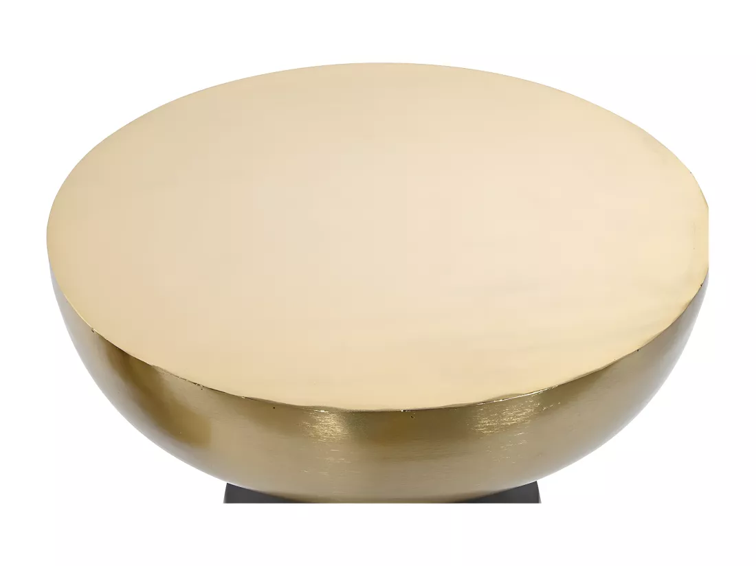 Lot de 2 tables d'appoints rondes en métal coloris doré, noir
