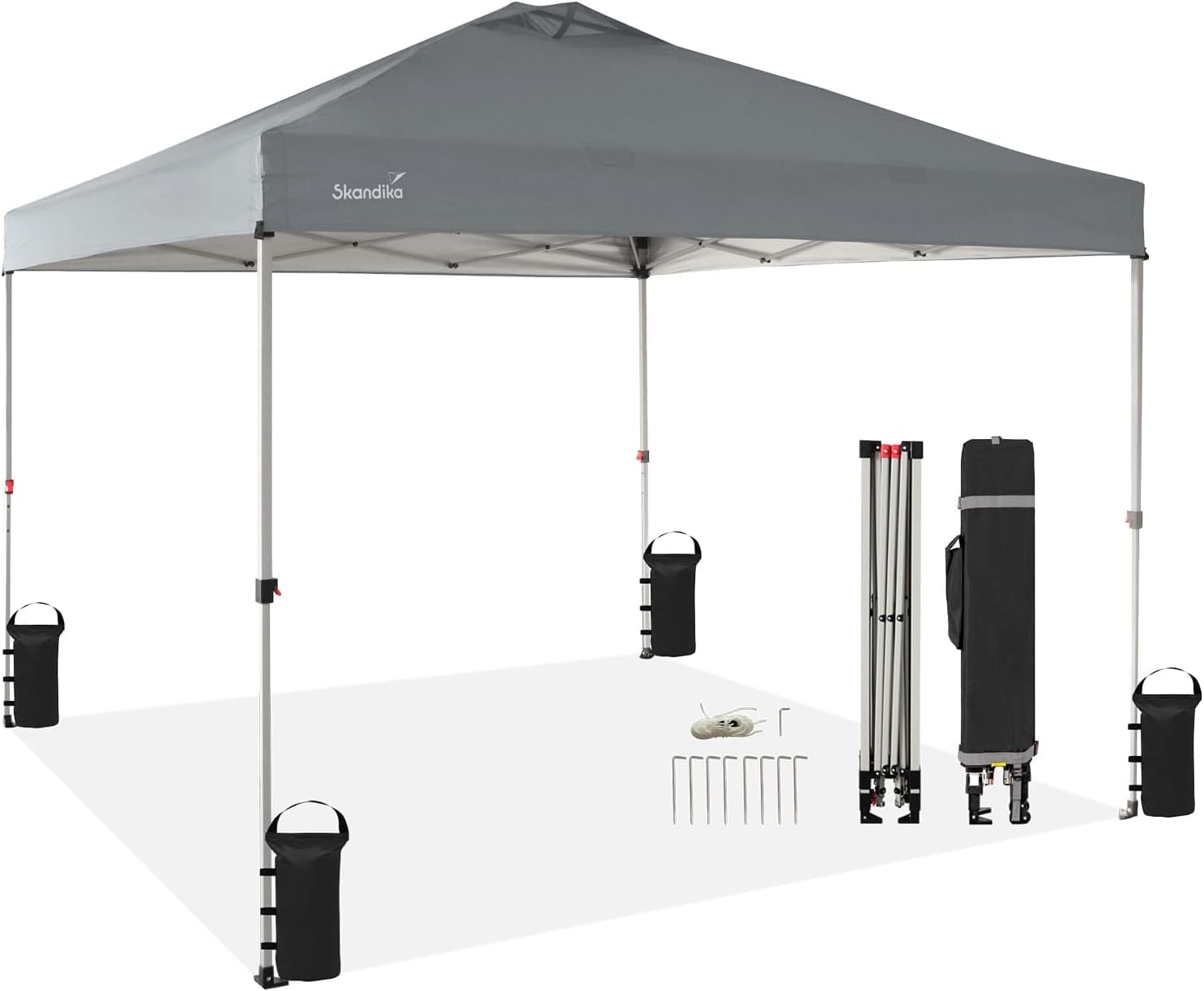 Skandika Pavillon Solvorn 3,6 x 3,6 m | patentierter Einhand-Mechanismus, Pop Up Faltpavillon mit Stahlgestell, UV-Schutz 50+, wetterfest, feuerfest CPAI-84, 3 m Höhe, Partyzelt | Garten, Camping