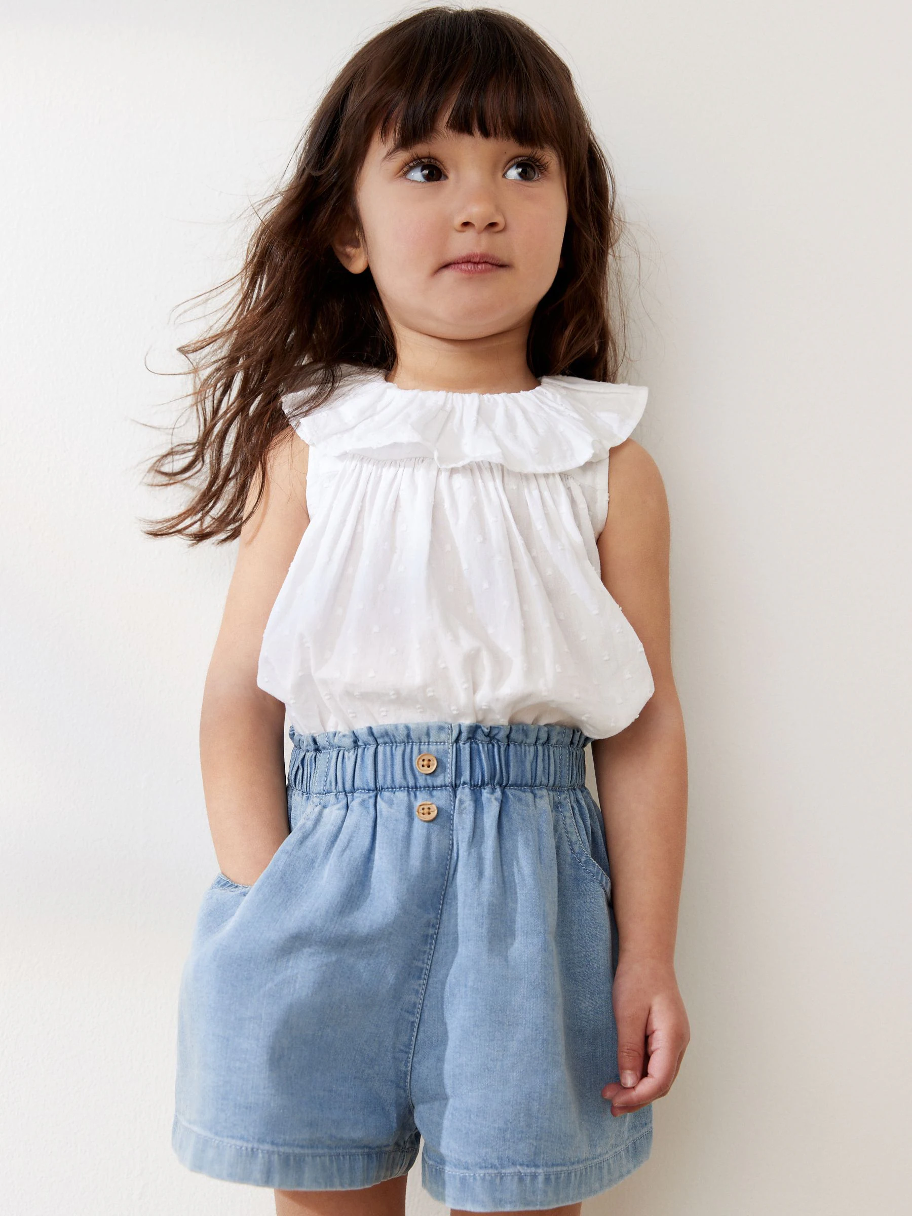 Denim - Short met knopen (3 mnd-7 jr)