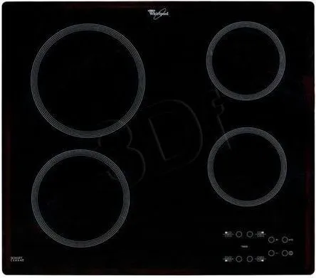 Whirlpool AKT 801/NE - Keramisk kogeplade - 4 plader - Niche - bredde: 56 cm - dybde: 49 cm - rammeløs - sort