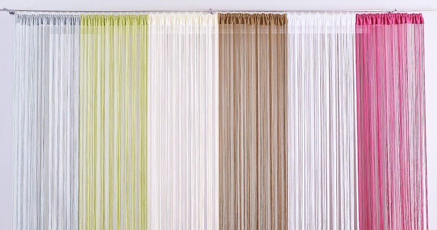 my home Fadenvorhang »Fao-Uni« Stangendurchzug 1 Stk. tlg. Kräuselband, multifunktional, transparent, Polyester, pflegeleicht