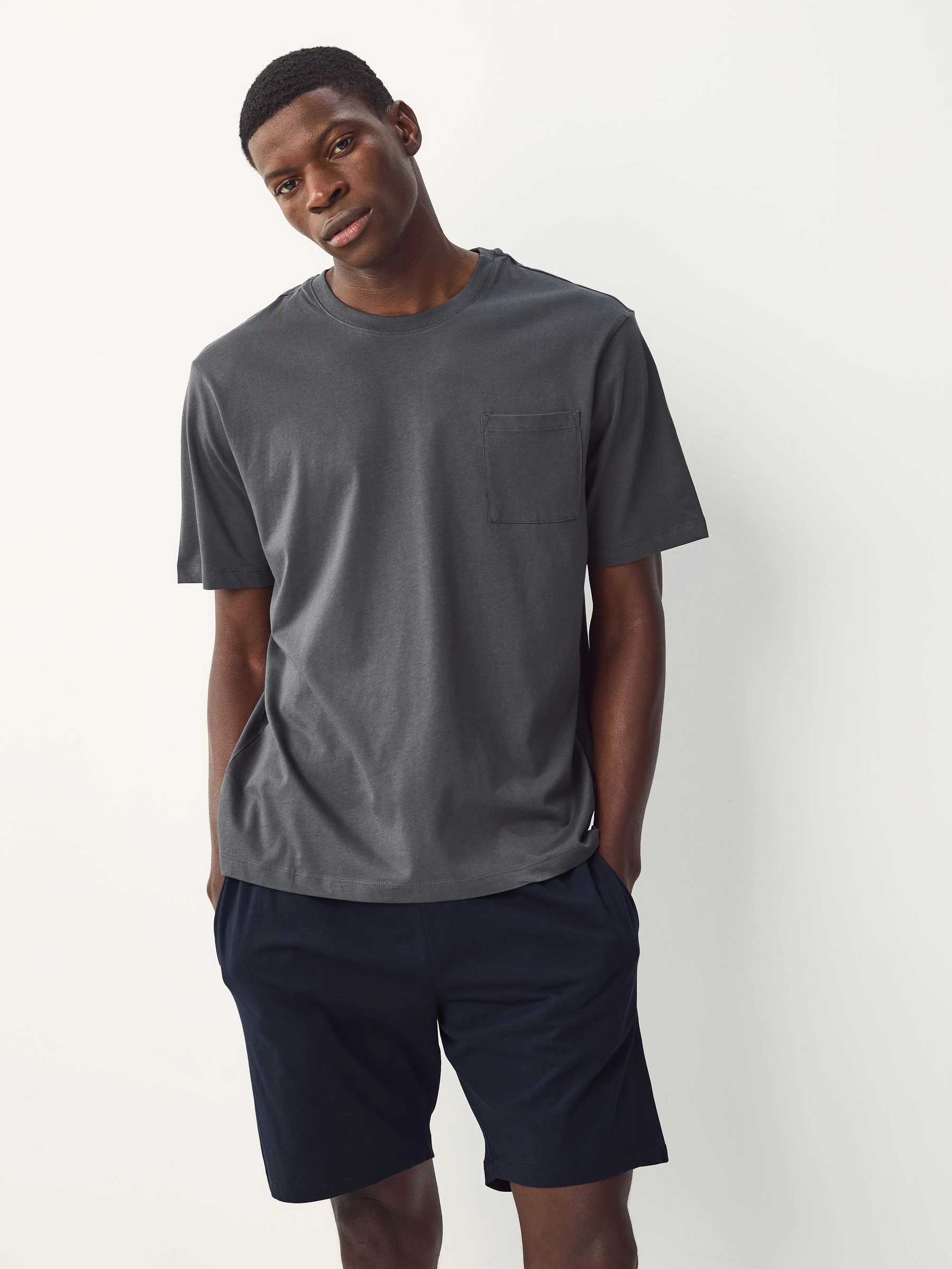 Saliegroen/leisteengrijs - Korte jersey pyjama's verpakking van 2